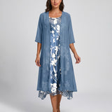Adèle | Abito Midi Doppio Strato Floreale Chiffon