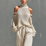 Aether | Top Maglia Traforata Collo Alto