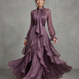 Alina | Abito Maxi Collo Annodata Balze