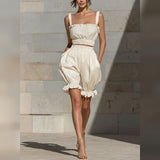 Amalfi | Completo Top e Short Volant Cotone