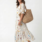 Botanica | Abito Midi Stampa Botanica Scollo a V