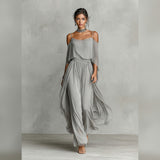 Brisa | Completo Chiffon Spalle Scoperte