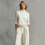 Celeste | Top Maglia Collo Alto Oversize