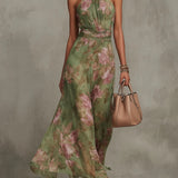 Celestine | Abito Maxi Halter Chiffon Floreale