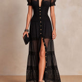 Celestine | Abito Maxi Pizzo Fluido