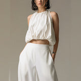 Celina | Top Corto Halter Arricciato
