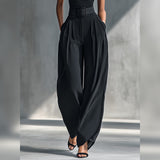 Drappé | Pantaloni Ampi Drappeggiati Neri