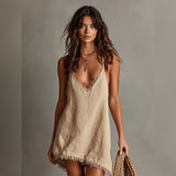 Estelle | Abito Corto Bustier Misto Lino