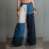 Indigo | Pantaloni Wide-Leg Color-Block