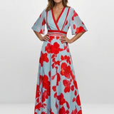 Indira | Abito Maxi Scollo V Floreale