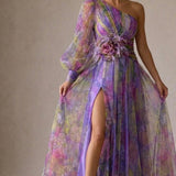 Iris | Abito Maxi Tulle Maniche Lunghe