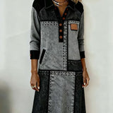 Isola | Abito Camicia Color Block Maniche Lunghe