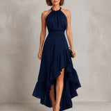 Isolde | Abito Maxi Halter Volant Elegante