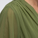 Isolde | Abito Midi Scollo a V Drappeggiato