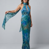 Juniper | Abito Maxi Halter Scollo Keyhole