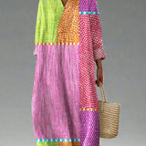 Kalani | Abito Midi Patchwork Geometrico
