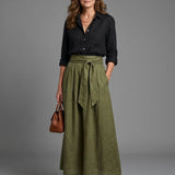 Marisole | Completo Due Pezzi Camicia Nera Gonna Midi