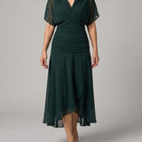 Nordica | Abito Lungo Chiffon Drappeggiato