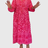 Oneira | Abito Maxi Scollo V Stampa Elegante