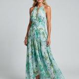 Portia | Abito Midi Halter Plissettato Floreale