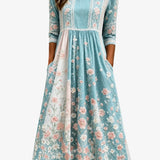 Primavera | Abito Midi Patchwork Floreale