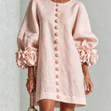 Rosette | Abito Mini Floreale Bottoni