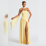Solene | Abito Lungo Chiffon Bustier Sciarpa