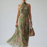 Torino | Abito Midi Halter Floreale Arricciato