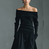 Velour | Top Bardot Maniche Lunghe