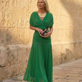 Verdania | Abito Maxi Scollo V Chiffon Fluido
