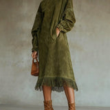 Vesper | Abito Midi Collo Alto Maniche Gonfie
